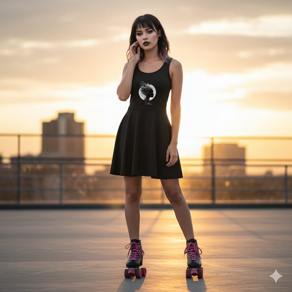 Witching Hour Threads - Midi Skater Dress - Bat Queen