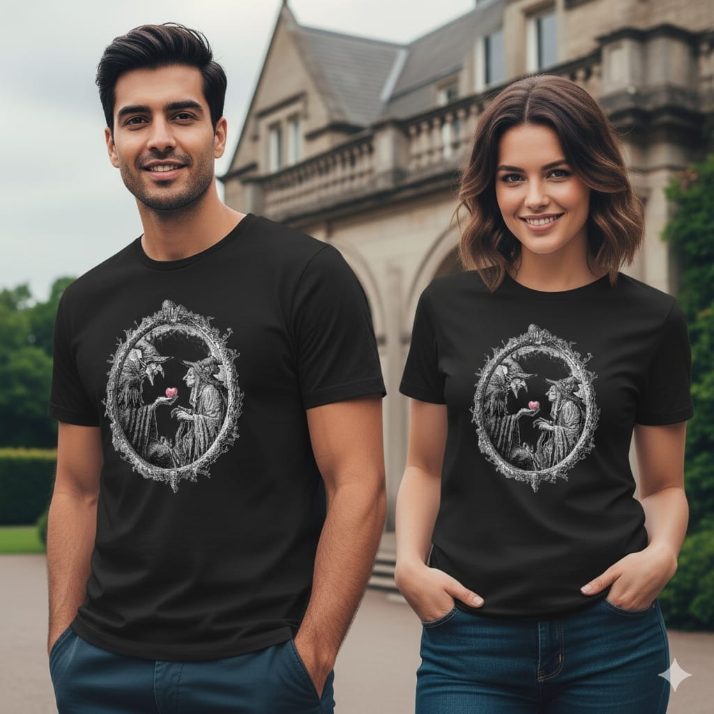 All Hallows' Eve Essentials - Unisex t-shirt - A witch and A Vampire