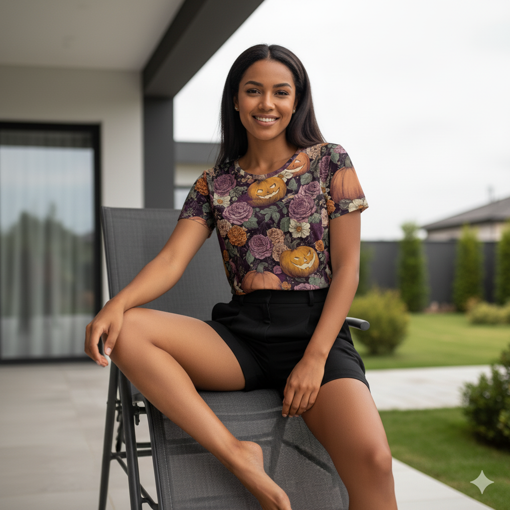 Witching Hour Threads - Women's Crew Neck T-shirt - Pumpkin Heads