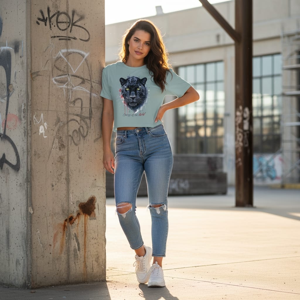 Women's Crop Top - Premium Combed Cotton Relaxed Fit