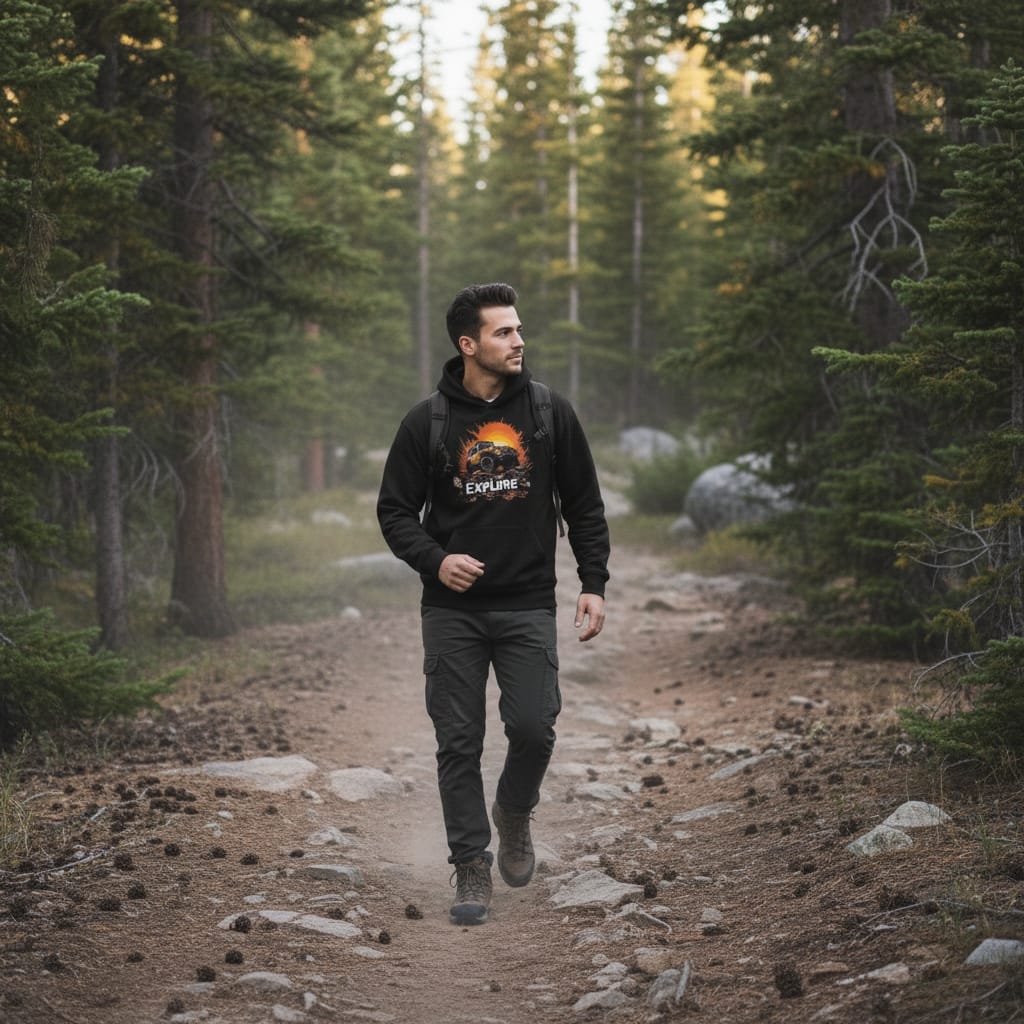 Explore More Men's Box Hoodie - Premium Oversized Adventure Hoodie