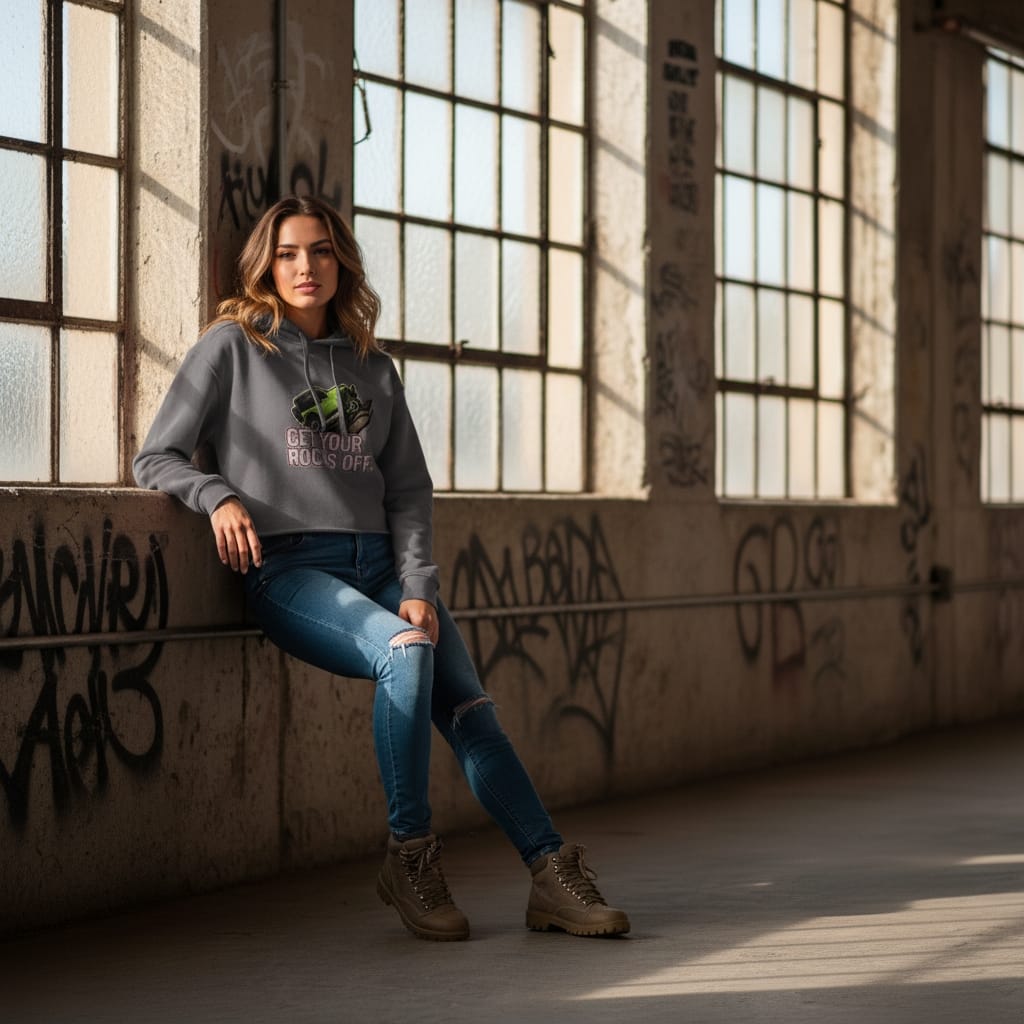 Women's Crop Hoodie - Stylish Cropped Sweatshirt