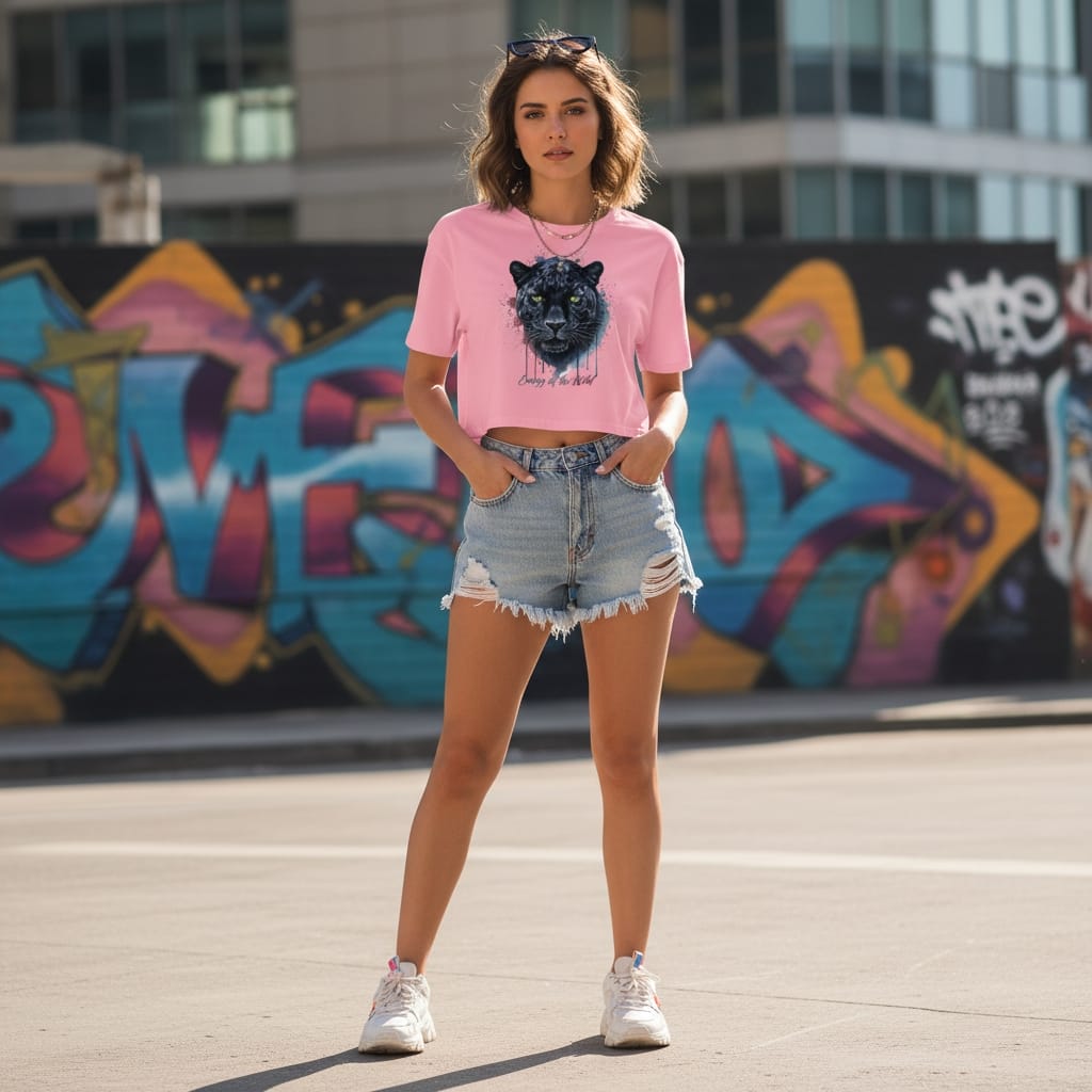 Women's Crop Top - Premium Combed Cotton Relaxed Fit