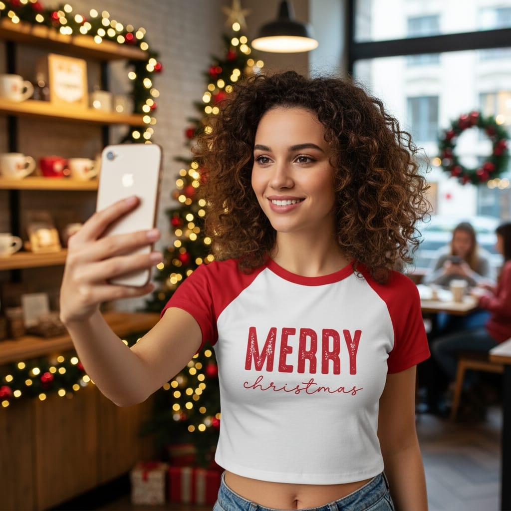 Women's Micro Rib Raglan Baby Tee - Fitted Baseball Style T-Shirt