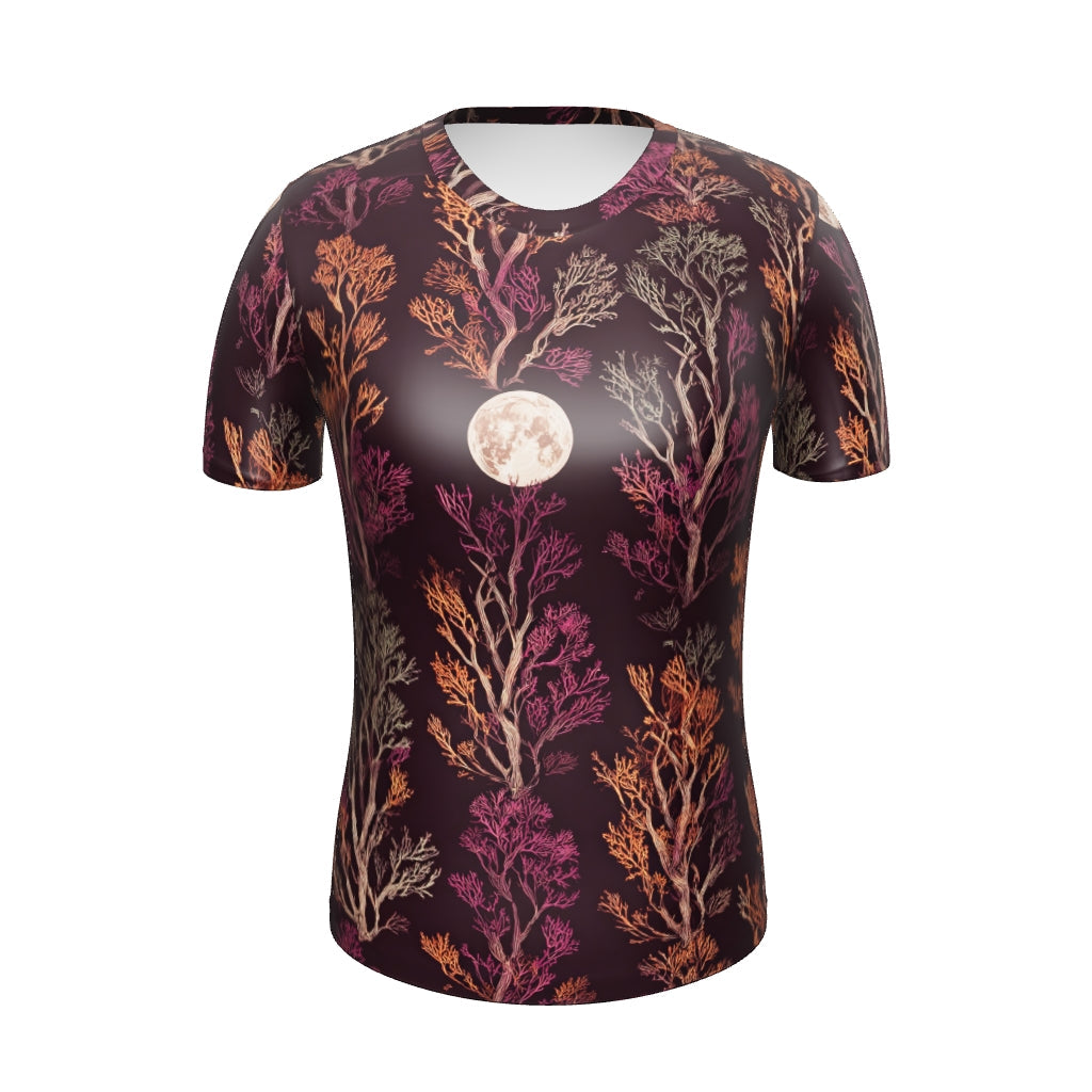 Women's Crew Neck T-shirt - Moon Forest