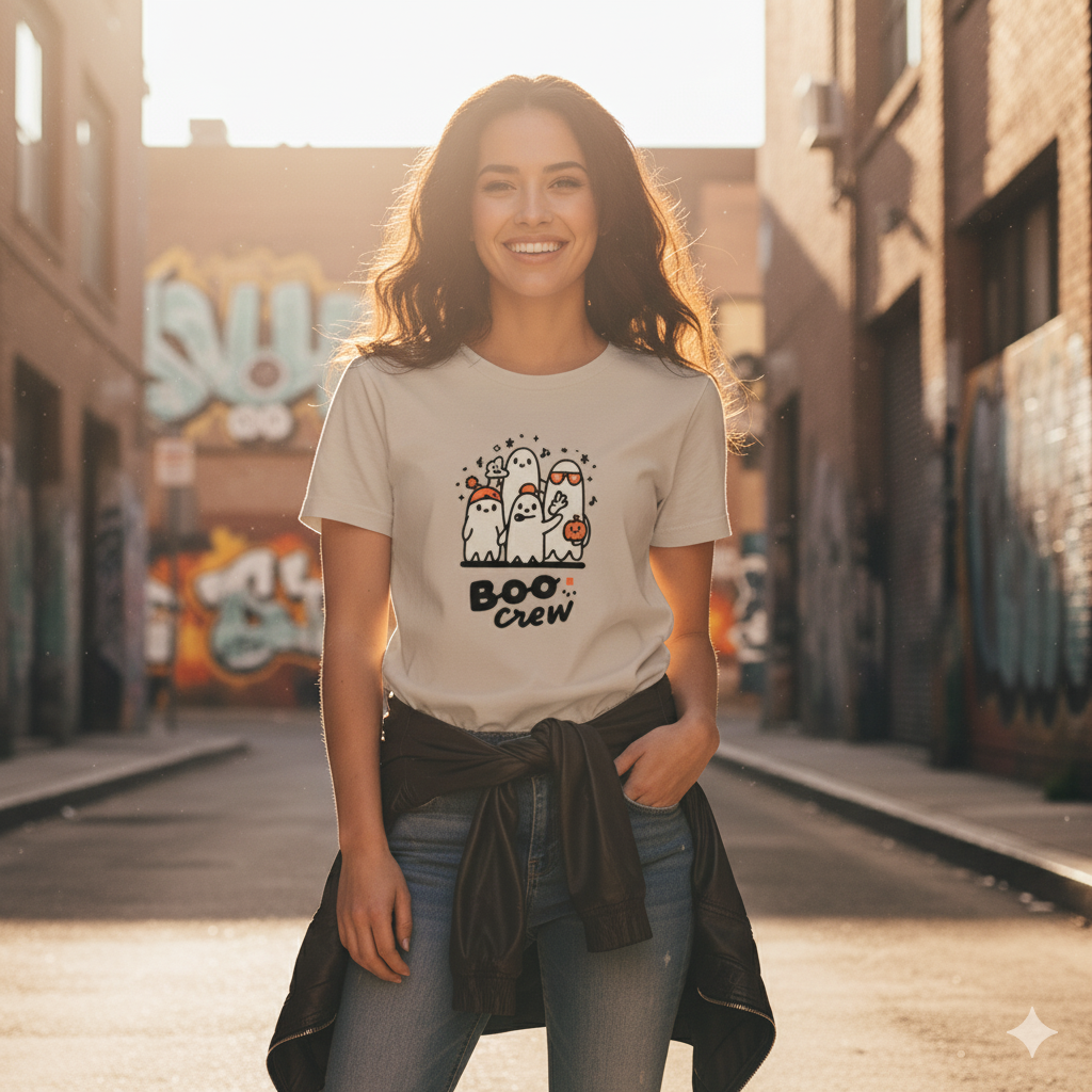 Women's Halloween Boo Crew 004 Relaxed T-Shirt - Spooky Halloween Apparel